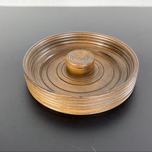 VTG wooden boho farmhouse trinket doodad dish